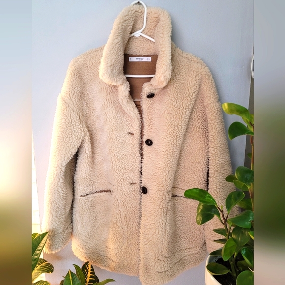Mango 3 button sherpa jacket - Picture 3 of 11